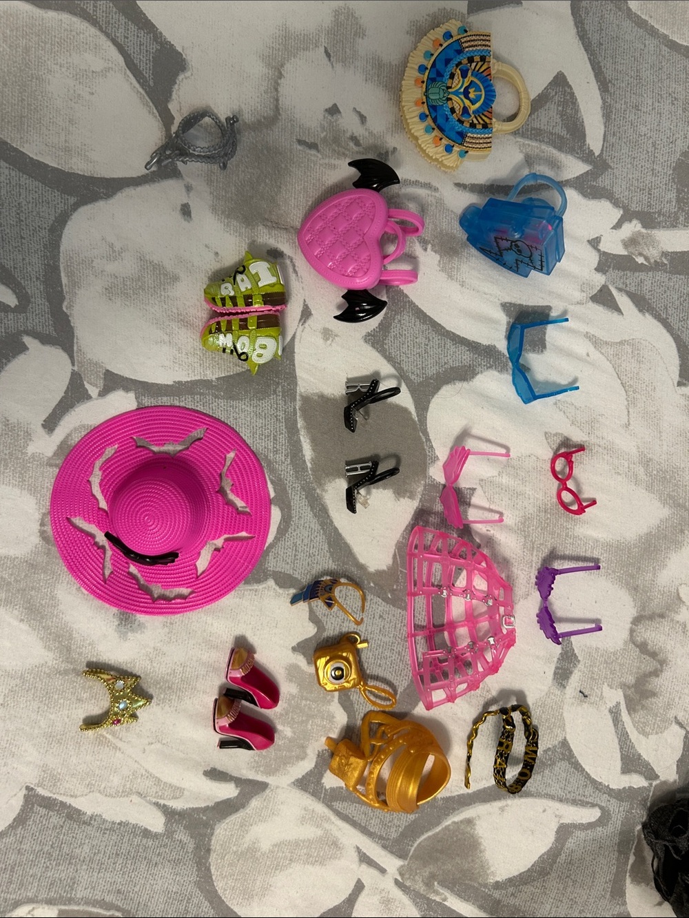 Kids Fashion Accessory Set - Pink Hat & Multi-Color Accessories